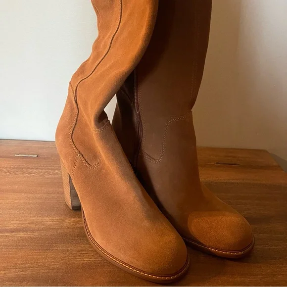 Kelsey Dagger Brooklyn Tan Suede Over the Knee Boots Sz 8.5 Fall Western Chic - Picture 7 of 11